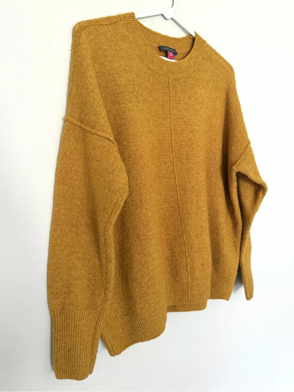 Vince Camuto Sweater Slouchy Drop-Shoulder Cozy Oversized Crewneck Size S Small
